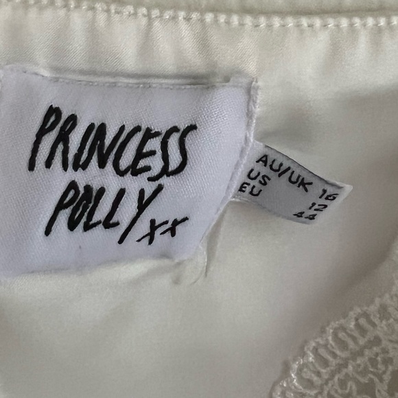 Princess Polly Ivory Lace Satin Bustier Crop Top - Picture 2 of 4